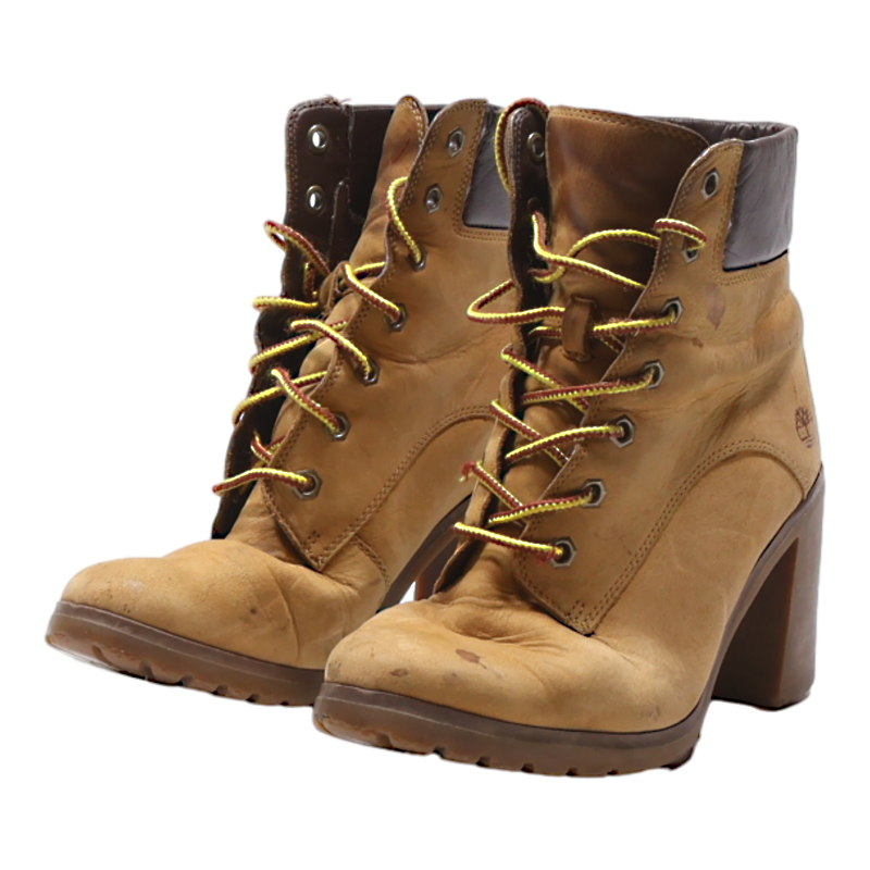 TIMBERLAND Lace-Up Boots Brown Leather Womens UK 3.5