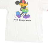 DISNEY Mens White Red Ringer Walt Disney World T-Shirt M Short Sleeve Crew Neck