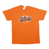 GILDAN Mens Orange Softball La Porte Graphic T-Shirt M Short Sleeve Crew Neck