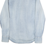 REPLAY Mens Blue Cotton Denim Shirt S Western Casual Button Snap Fastening