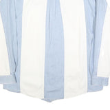 AUTHENTIC GFC Mens Blue & White Cotton Shirt XL Casual Button-Up Long Sleeve