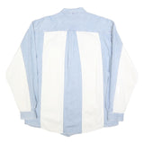 AUTHENTIC GFC Mens Blue & White Cotton Shirt XL Casual Button-Up Long Sleeve