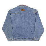 DUNBROOKE Mens Blue Denim Button Jacket XL Cotton Blend Casual Workwear