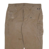 DICKIES Mens Relaxed Fit Cargo Cotton Blend Brown Trousers W44 L27 Workwear