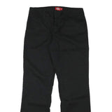 DICKIES Womens Cotton Blend Black Regular Fit Straight Trousers W29 L29