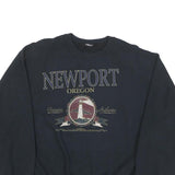 Womens Black Newport Oregon Cotton Blend Crew Neck Sweatshirt M Casual Comfort