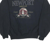 Womens Black Newport Oregon Cotton Blend Crew Neck Sweatshirt M Casual Comfort