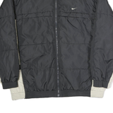 NIKE Mens Black & Cream Zip Nylon Jacket XL Lightweight Sportswear Outerwear