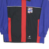 Mens Blue & Black Polyester Blend Zip Jacket Size L Casual Lightweight Outerwear