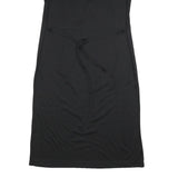 Womens Black Cotton Blend Day Jersey Peacocks Embroidered Short Sleeve M Dress