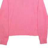 LACOSTE Womens Pink Plain Cotton Jumper Crew Neck Basic Knit S Classic Knitwear