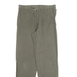 Mens Relaxed Fit Beige Cotton Blend Trousers W34 L30 Zip Closure Straight Leg