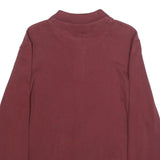TIMBERLAND Mens Maroon Long Sleeve Plain Polo Shirt S Cotton Blend Classic
