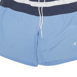NAUTICA Mens Shorts Blue & Navy Stripe Casual L W30 Drawstring Lightweight