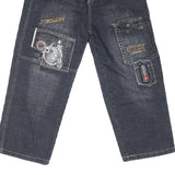 Womens Regular Fit Drawstring Dark Denim Jeans Cotton Blend W36 L22 Casual Cargo