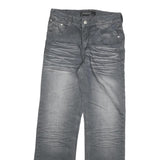 AIZHIZOU Womens Regular Grey Denim Jeans Cotton Blend W28 L32 Embroidered