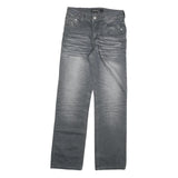 AIZHIZOU Womens Regular Grey Denim Jeans Cotton Blend W28 L32 Embroidered