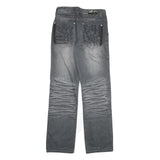 AIZHIZOU Womens Regular Grey Denim Jeans Cotton Blend W28 L32 Embroidered