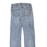 CARHARTT Mens Jeans Blue Regular Straight Denim Light W30 L33 Zip Cotton Blend