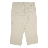 DICKIES Mens Beige Cotton Regular Straight Trousers W40 L30 Cargo Workwear
