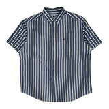 Chaps Ralph Lauren Striped Short Sleeve Shirt - XL Blue Cotton