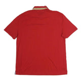 TOMMY HILFIGER Mens Red Short Sleeve Polo Shirt 2XL Cotton Basic Casual