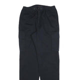 EUROPEAN PROJECT Mens Cotton Blend Black Regular Straight Trousers W30 L34 Cargo