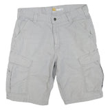 CARHARTT Mens Cargo Shorts Grey Relaxed Fit M W32 Durable Cotton Blend