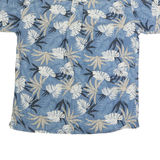 GOTCHA SPORT Mens Blue & Beige Floral Cotton Shirt M Casual Summer Vacation