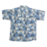 GOTCHA SPORT Mens Blue & Beige Floral Cotton Shirt M Casual Summer Vacation