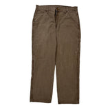 Wrangler Carpenter Trousers - 32W 30L Brown Cotton