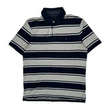 Tommy Hilfiger Striped Polo Shirt - Medium Gray Cotton