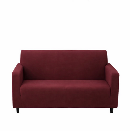 Anyseat 4-Seater Sofa Cover – Plain Wine Red Style Slipcover for Living Room Chair Protection