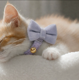 Anypet Stylish Light Purple Bow Cat Collar – Large Size with Safety Buckle, Bell & Durable Strap