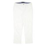 TOMMY HILFIGER Womens Cotton Blend White Regular Fit Straight Trousers W32 L27