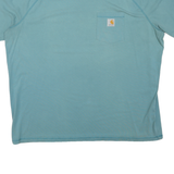 CARHARTT Mens Blue Crew Neck Short Sleeve Casual T-Shirt 2XL Cotton Blend