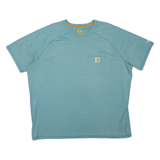 CARHARTT Mens Blue Crew Neck Short Sleeve Casual T-Shirt 2XL Cotton Blend