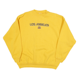 TUTLEX Mens Yellow Los Angeles Crew Neck XL Cotton Blend Sweatshirt Casual