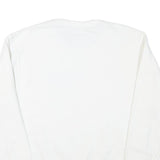 CHAMPION Mens White Pullover Sweatshirt M Cotton Blend Crew Neck Graphic Print