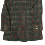 Womens Green & Burgundy Checked Wool Button Jacket M Tailored Classic