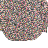 ATLAST BASICS Womens Black & Pink Floral Cotton Blend Shirt M Long Sleeve Casual