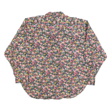 ATLAST BASICS Womens Black & Pink Floral Cotton Blend Shirt M Long Sleeve Casual