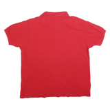 LACOSTE Mens Red Short Sleeve Plain Polo Shirt L Classic Cotton Blend