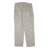 CARHARTT Mens Cotton Blend Beige Regular Straight Zip Trousers W38 L36 Workwear