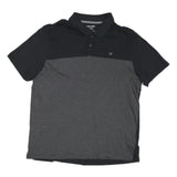 CALVIN KLEIN Mens Black & Grey Striped Polo Shirt XL Cotton Blend Casual