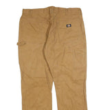 DICKIES Mens Cotton Blend Brown Relaxed Straight Trousers W40 L32 Workwear