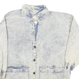 CURRENT SEEN Womens Blue & Cream Button Cotton Jacket XL Woven Stylish Casual