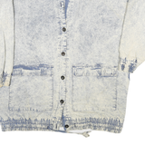 CURRENT SEEN Womens Blue & Cream Button Cotton Jacket XL Woven Stylish Casual