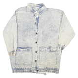 CURRENT SEEN Womens Blue & Cream Button Cotton Jacket XL Woven Stylish Casual