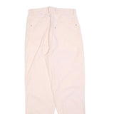 PACIFIC LINE Womens Cotton Blend White Slim Tapered Trousers W30 L30 Casual Zip